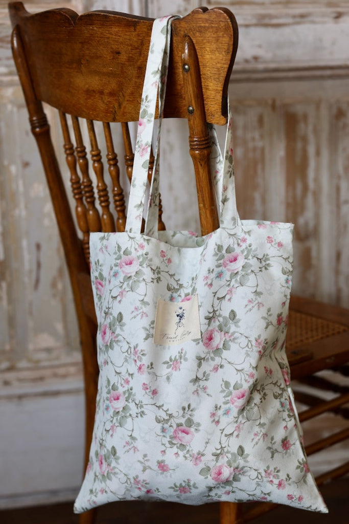 Exclusive Vintage Floral Tote -Vintage Cabbage Roses & Vines