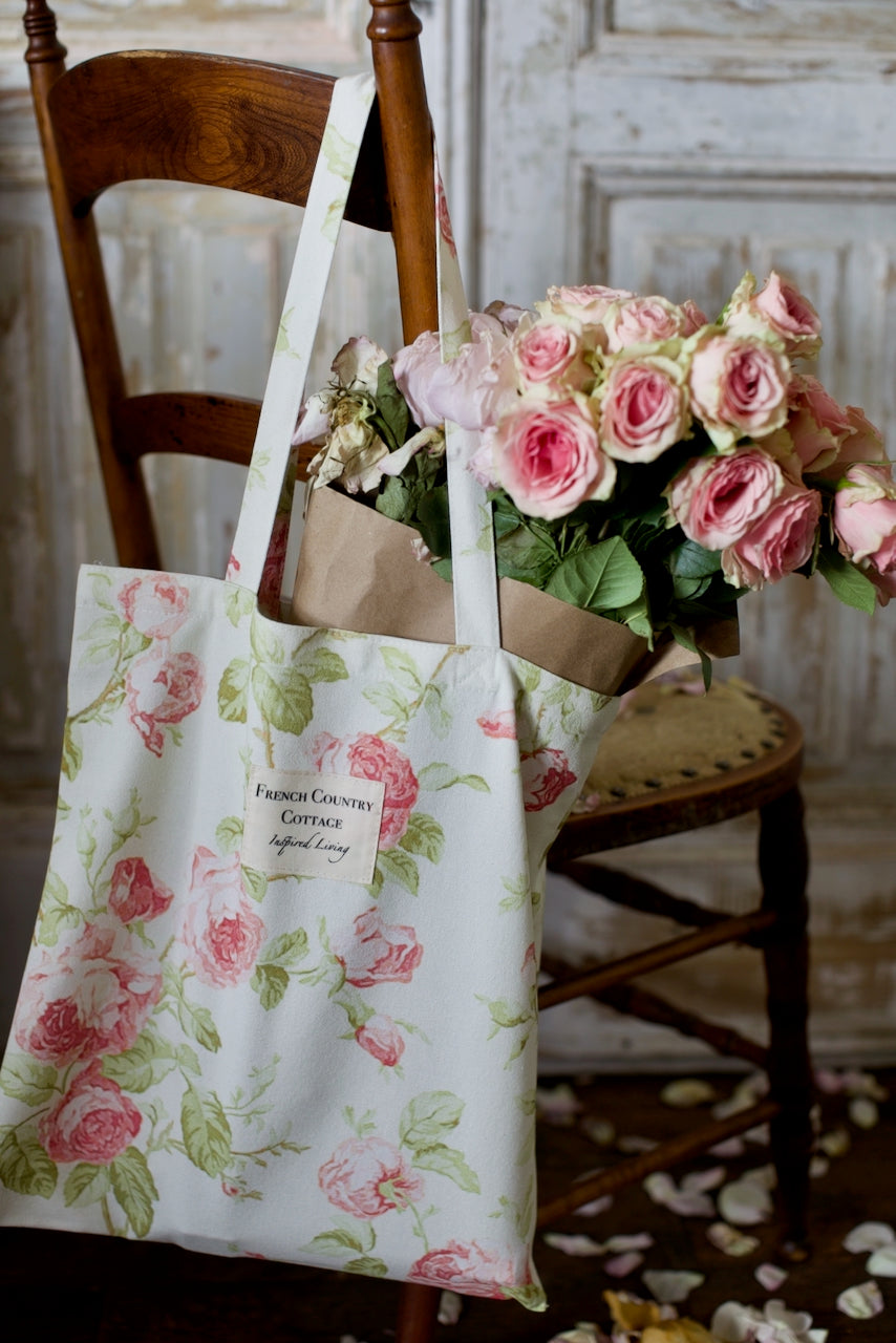 Romantic Vintage Cabbage Roses Tote