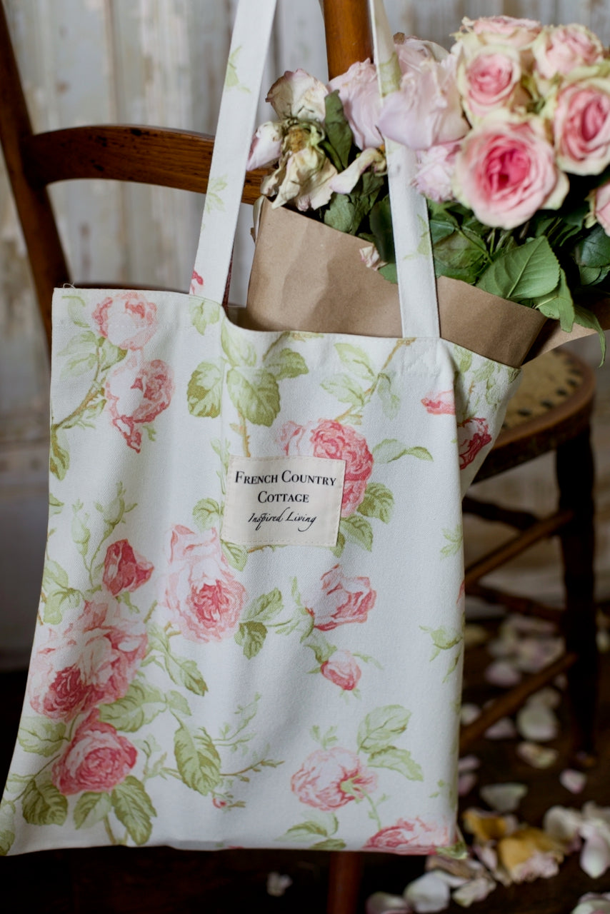 Romantic Vintage Cabbage Roses Tote