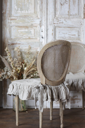 PRE-ORDER Ruffled French Linen Chair Slipcover
